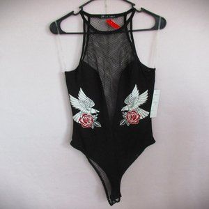 MILKYWAY Sexy Black Teddie Mesh Back & Front Never Worn